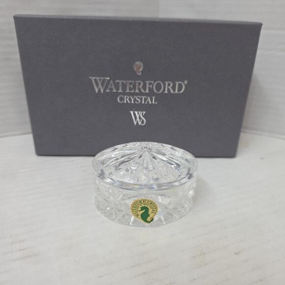 Waterford Crystal Oval Trinket Box w/Cover Made in Ireland Vintage - Picture 1 of 7
